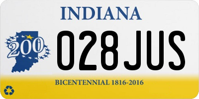 IN license plate 028JUS