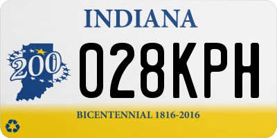 IN license plate 028KPH