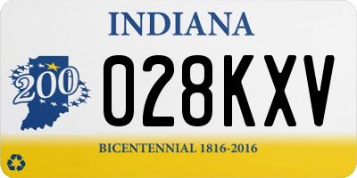 IN license plate 028KXV