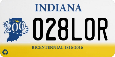 IN license plate 028LOR