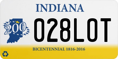 IN license plate 028LOT