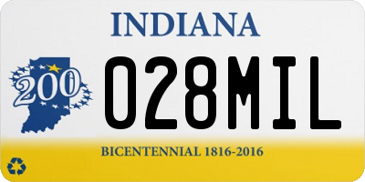 IN license plate 028MIL