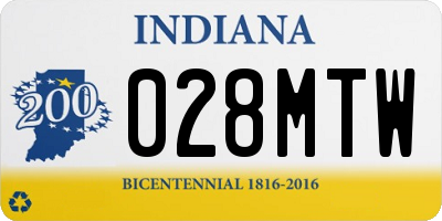 IN license plate 028MTW
