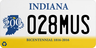 IN license plate 028MUS