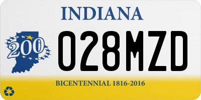 IN license plate 028MZD