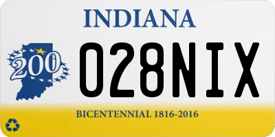IN license plate 028NIX