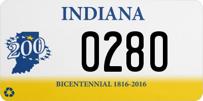 IN license plate 028O
