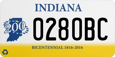 IN license plate 028OBC