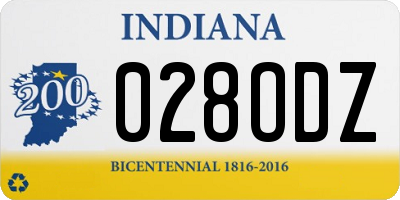 IN license plate 028ODZ
