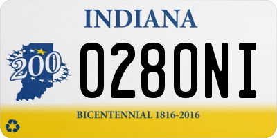 IN license plate 028ONI