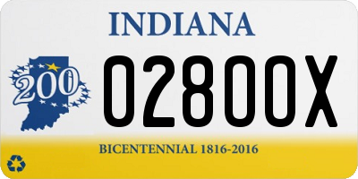 IN license plate 028OOX