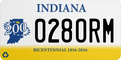 IN license plate 028ORM