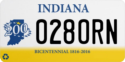 IN license plate 028ORN