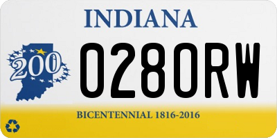 IN license plate 028ORW