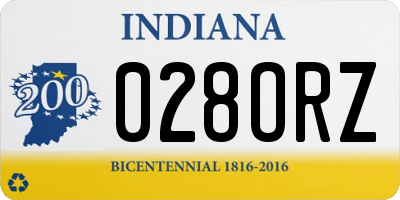 IN license plate 028ORZ