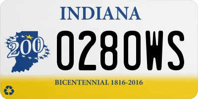 IN license plate 028OWS