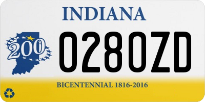 IN license plate 028OZD