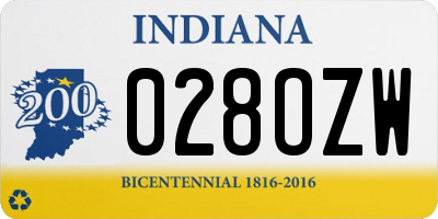 IN license plate 028OZW