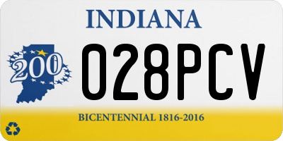 IN license plate 028PCV