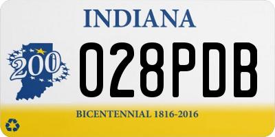 IN license plate 028PDB