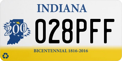IN license plate 028PFF