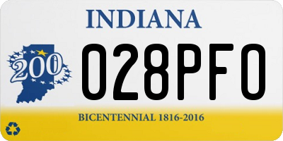IN license plate 028PFO