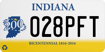 IN license plate 028PFT