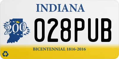 IN license plate 028PUB