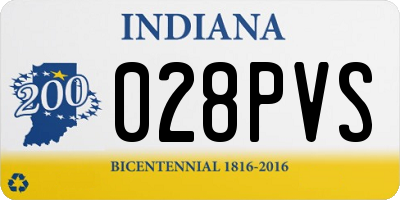 IN license plate 028PVS