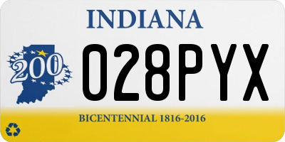 IN license plate 028PYX