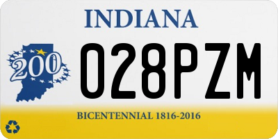 IN license plate 028PZM