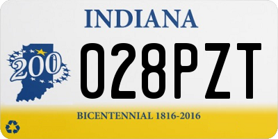 IN license plate 028PZT