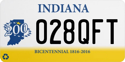 IN license plate 028QFT