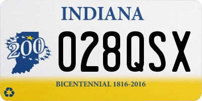 IN license plate 028QSX