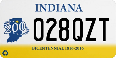 IN license plate 028QZT
