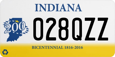IN license plate 028QZZ