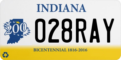 IN license plate 028RAY