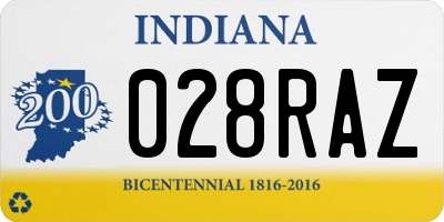 IN license plate 028RAZ