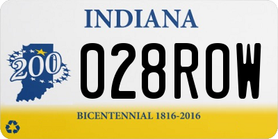 IN license plate 028ROW