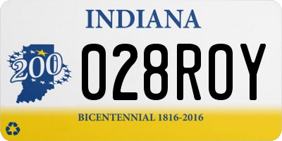 IN license plate 028ROY
