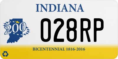 IN license plate 028RP