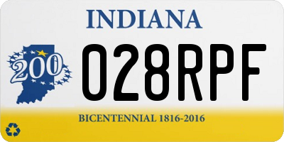 IN license plate 028RPF