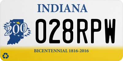 IN license plate 028RPW