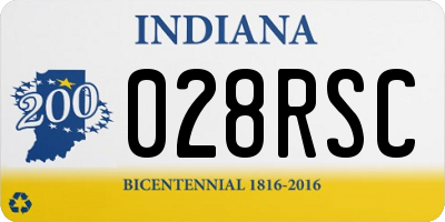 IN license plate 028RSC