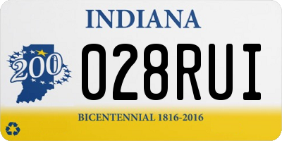 IN license plate 028RUI