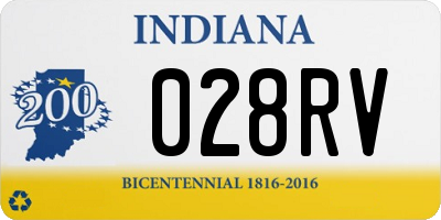 IN license plate 028RV