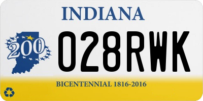IN license plate 028RWK