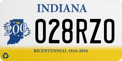IN license plate 028RZO