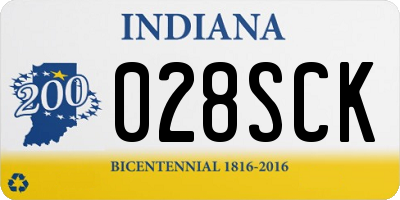 IN license plate 028SCK