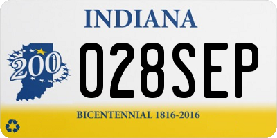 IN license plate 028SEP